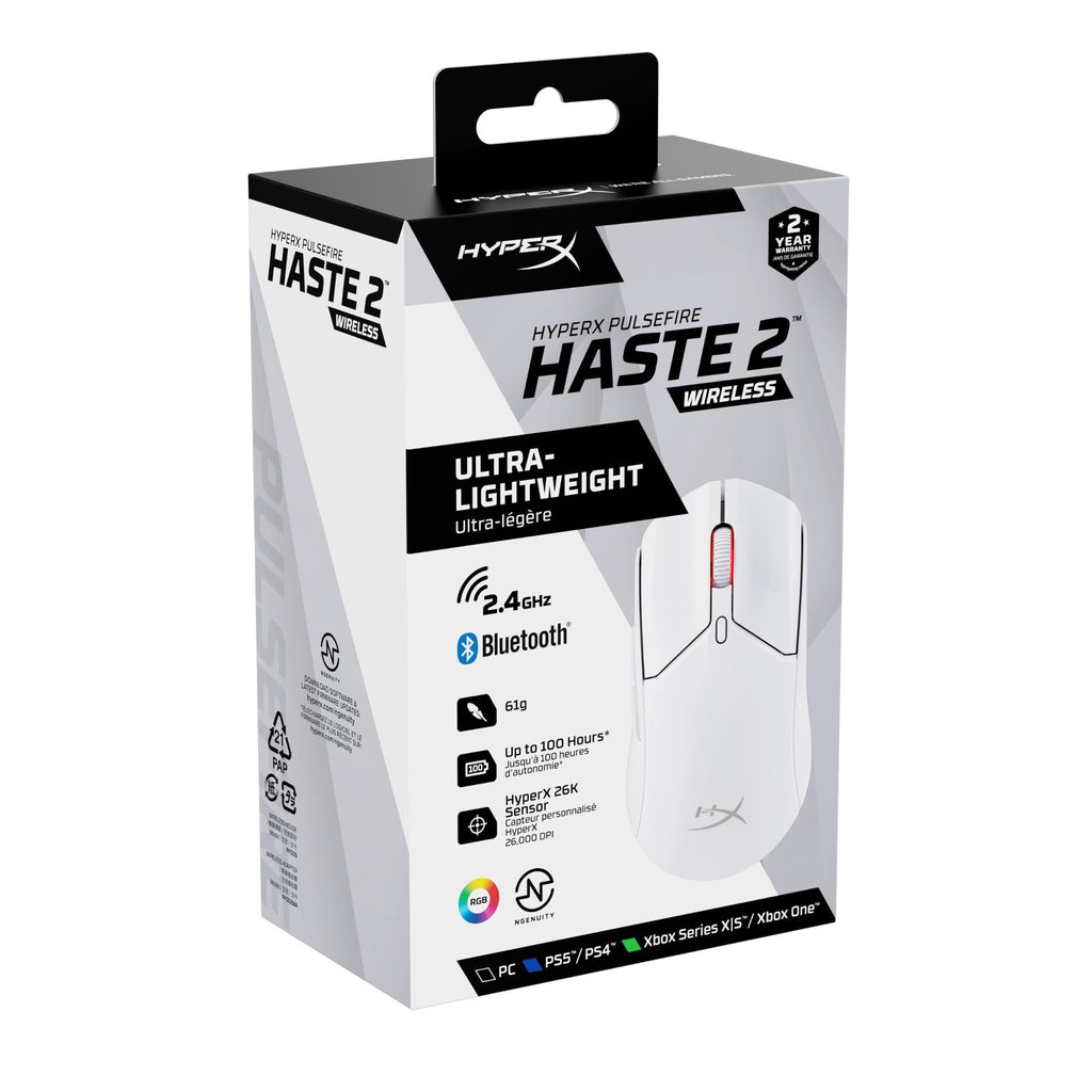 HyperX Pulsefire Haste 2 Wireless Gaming Mouse (White)