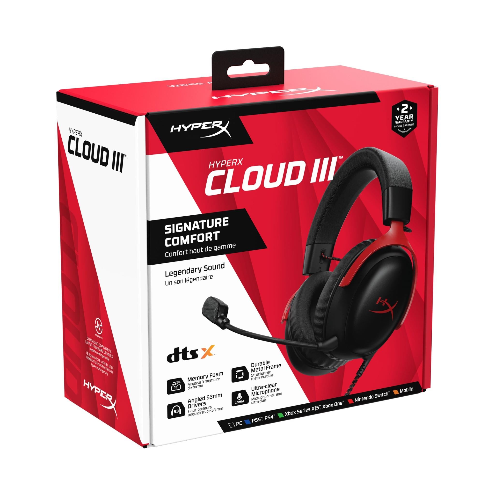 HyperX Cloud III Gaming Headset (Black-Red)