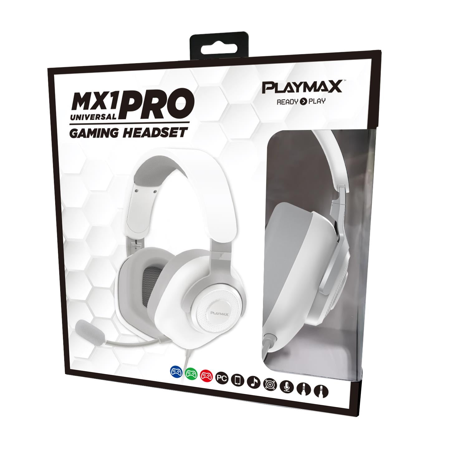 Playmax MX1 PRO Wired Gaming Headset (White)