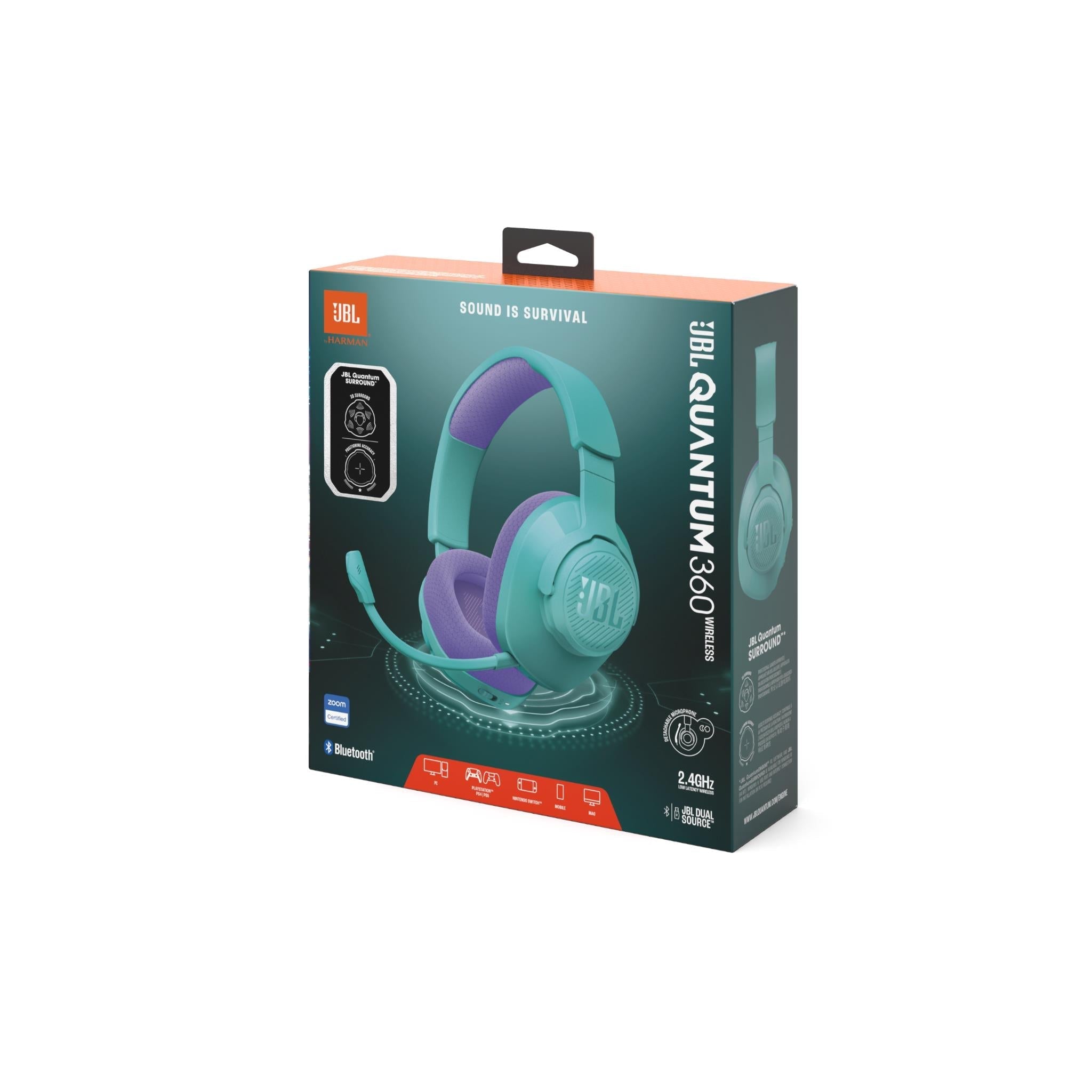 JBL Quantum 360 Over-Ear Wireless Gaming Headset (Cyan)