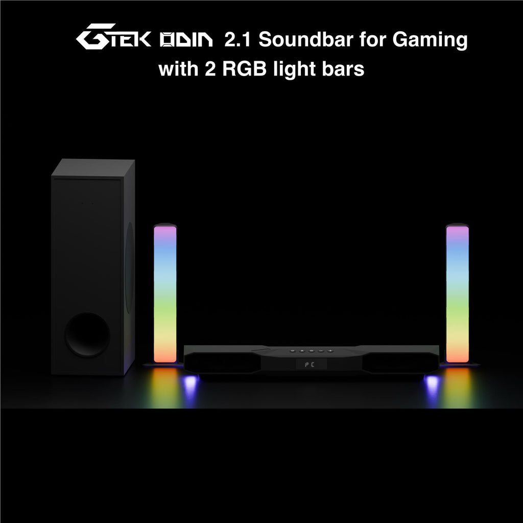 GTek Gaming 2.1CH RGB Soundbar with subwoofer