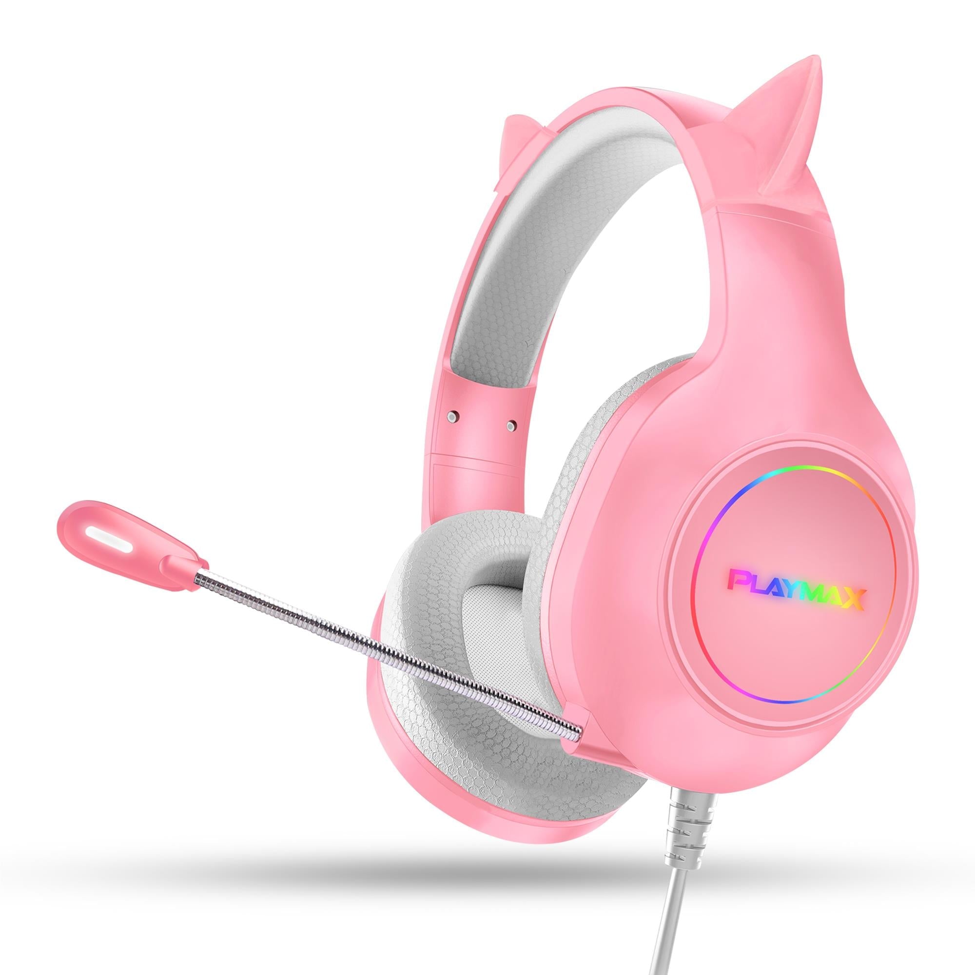 Playmax RGB Cat Ear Gaming Headset - Pink