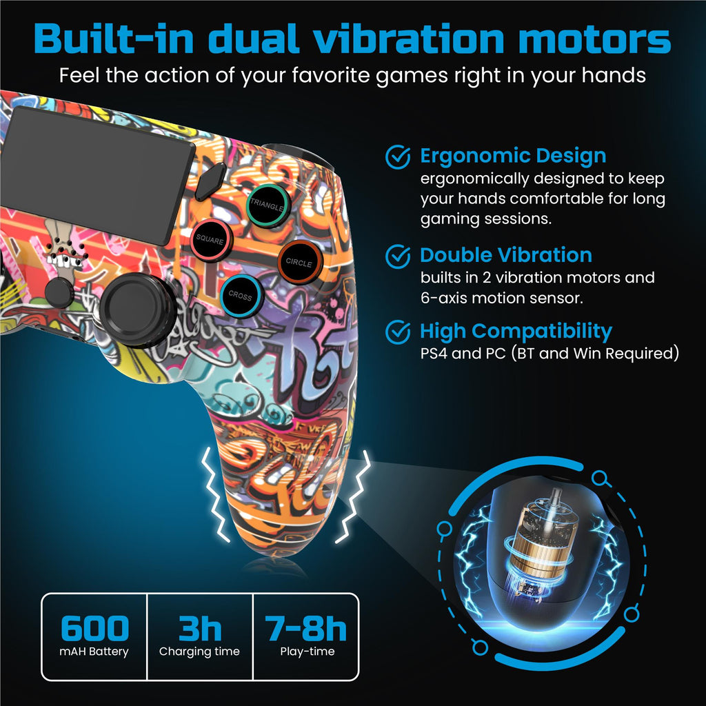 Playmax Wireless Controller for PS4 / PC (Graffiti)